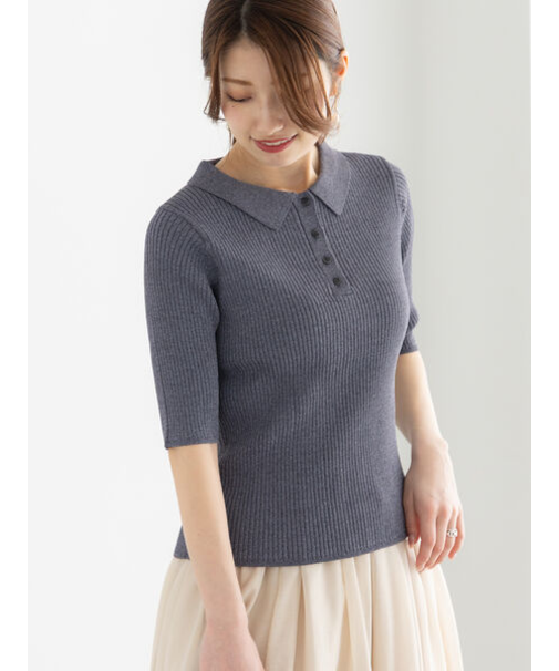 スキッパーポロリブニット《2025summer catalog item》