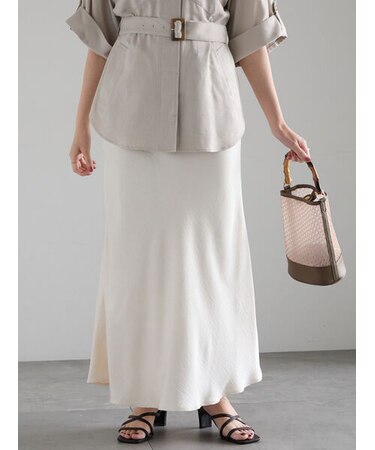 【松井愛莉着用】フィブリルロングナロースカート《2025summer catalog item》