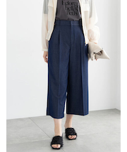 サイドベルトワイドクロップトパンツ