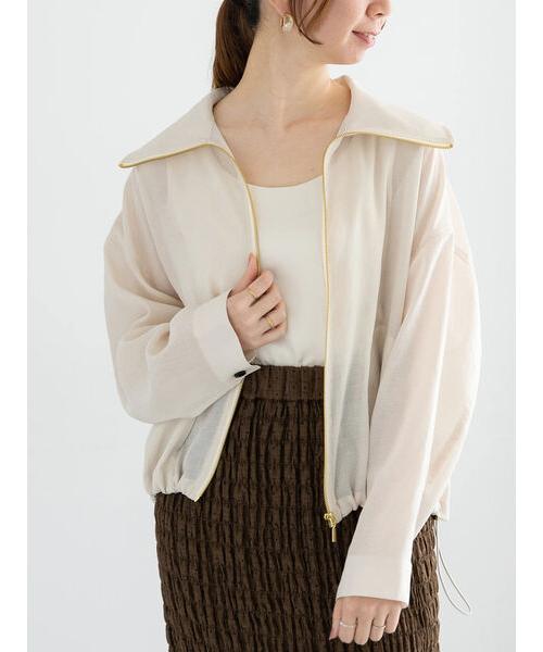 SHIPS any:〈洗濯機可能〉シアー ラミー ボリューム ブルゾン