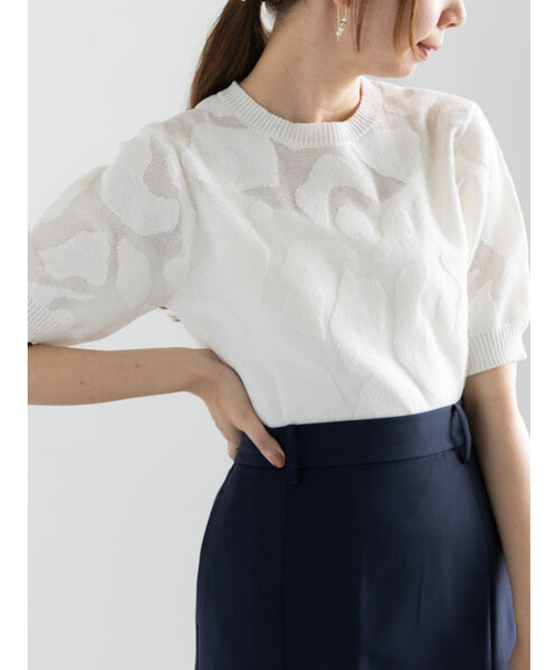 シアージャガードハーフスリーブニット