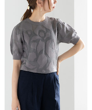 シアージャガードハーフスリーブニット