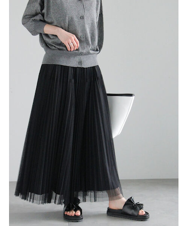 レースプリーツロングスカート