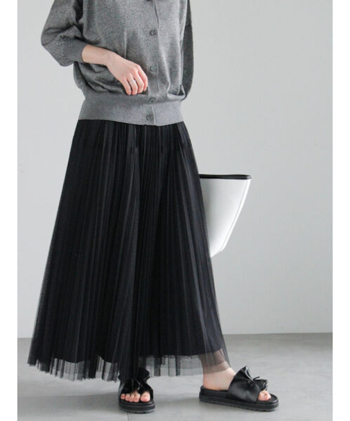 レースプリーツロングスカート