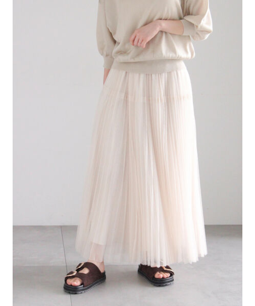 レースプリーツロングスカート