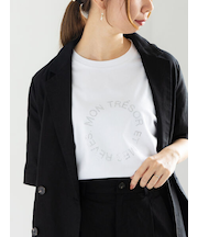 ラインストーンサークルロゴTシャツ