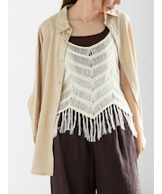 レーヨンリネン羽織シャツ