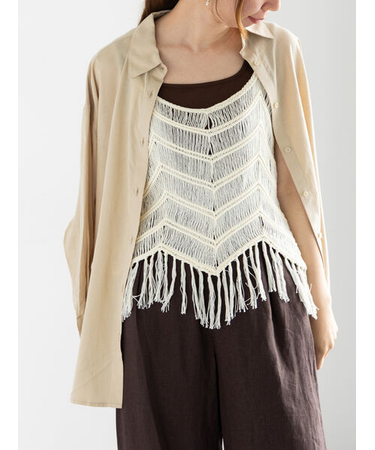 レーヨンリネン羽織シャツ