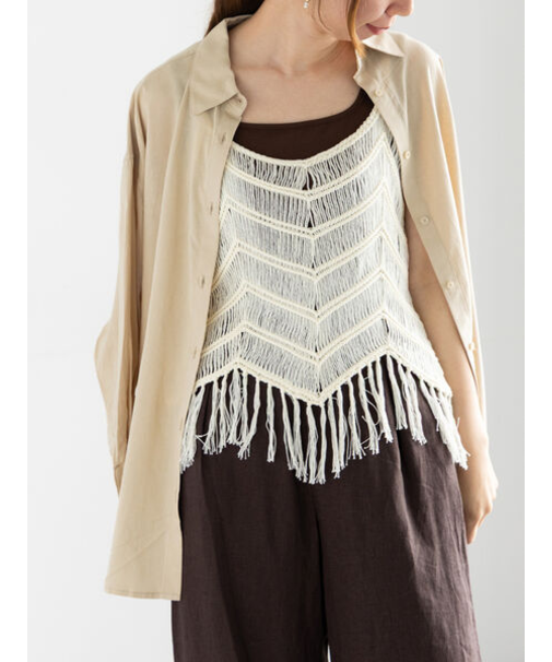 レーヨンリネン羽織シャツ