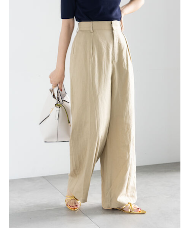 レーヨンリネンバギーパンツ