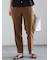 メタル釦楊柳テーパードパンツ