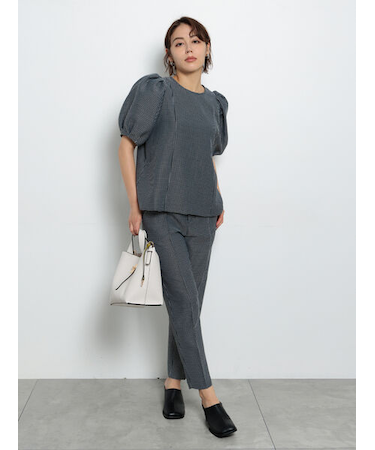 グリッドジャガードペンシルパンツ（セットアップ可）