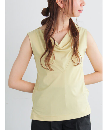 ドレープネックノースリーブトップス