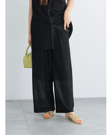 クレープメッシュストレートパンツ（セットアップ可）