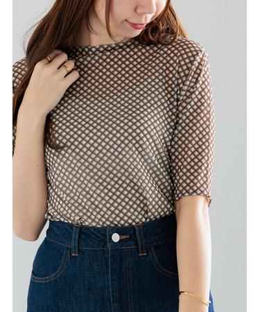 パターンアソート5分袖チュールTOPS