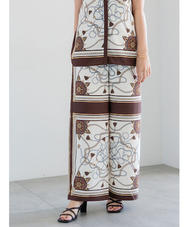 スカーフプリントパンツ(セットアップ可)