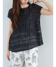 ミニフリルボーダーブラウス