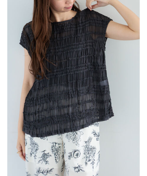 ミニフリルボーダーブラウス