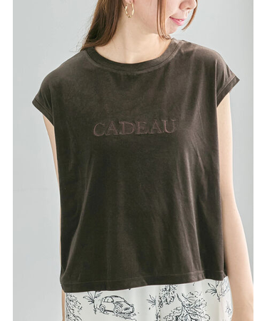 シアーベロアロゴ刺繍TOPS