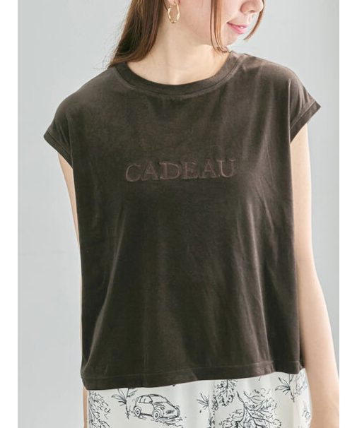 シアーベロアロゴ刺繍TOPS