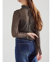 パッチワークレース前後2WAY衿デザインTOPS《2025Autumn catalog item》