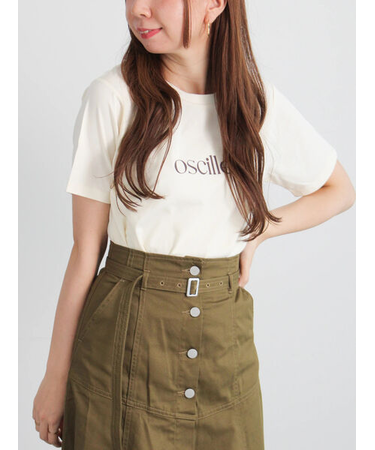 フロッキープリントロゴTシャツ