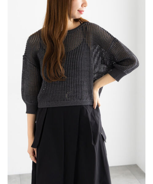スパンコールメッシュハーフスリーブニット《2025Autumn catalog item》
