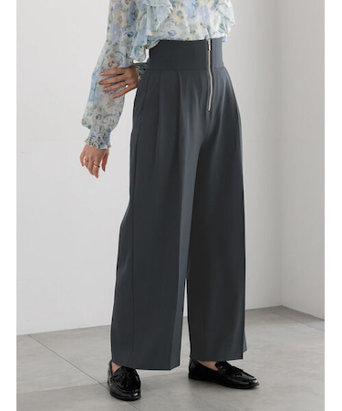 ハイウエストフロントジップワイドパンツ《2025Autumn catalog item》