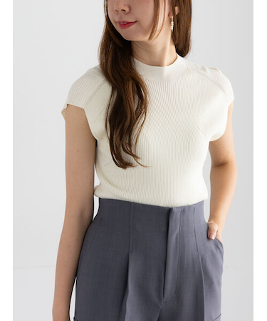 フレンチスリーブハイネックプルオーバー