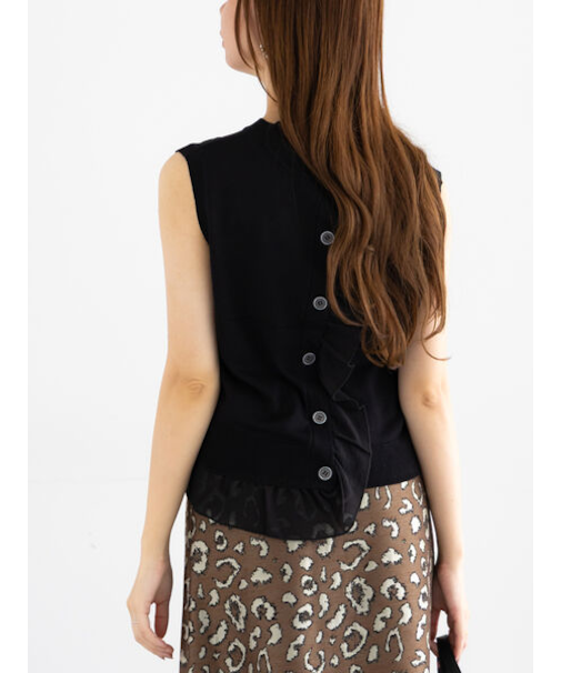 シフォンフリルニットベスト