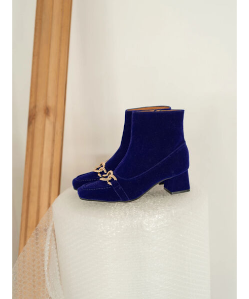 メタルパーツ×スエード調ミドルブーツ