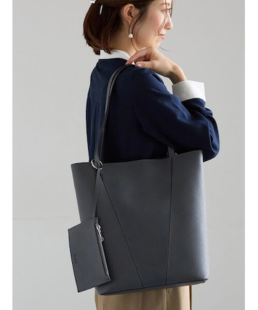 切替BIGTOTEバッグ(ポーチ付)