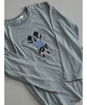 【Disney】ミッキー/配色ロゴロンT