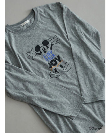 【Disney】ミッキー/配色ロゴロンT