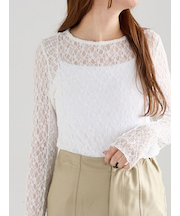 パッチワークレースクルーネックTOPS《2025Autumn catalog vol.2 item》