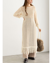 フリンジメッシュニットワンピース《2025Autumn catalog vol.2 item》