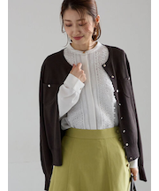 ポケットデザインクルーネックカーディガン