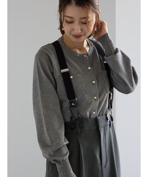 ポケットデザインクルーネックカーディガン
