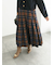 チェックアソートロングプリーツスカート