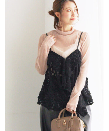 ベロアレースキャミソール