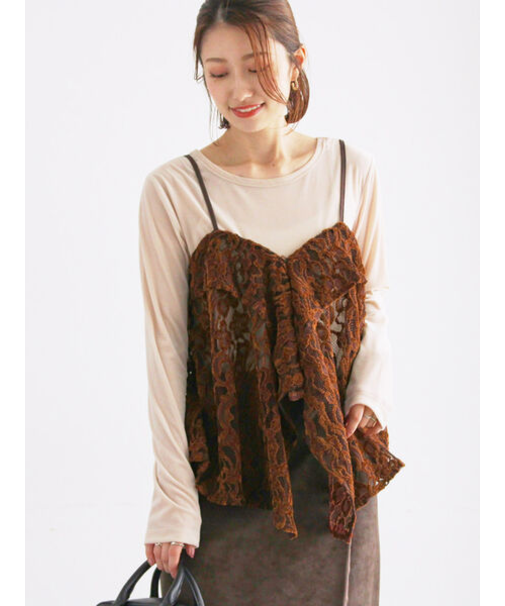 ベロアレースキャミソール