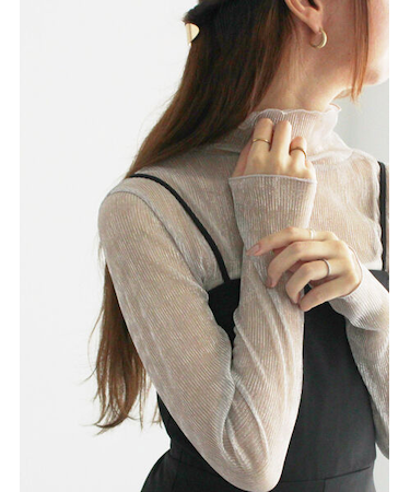 ラメプリーツシアータートルインナー