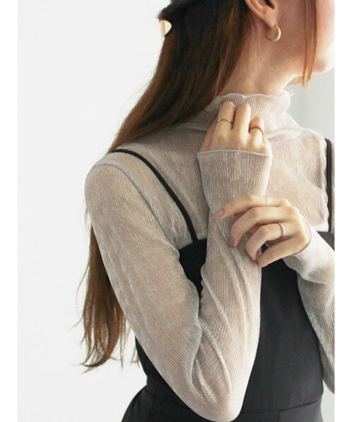 ラメプリーツシアータートルインナー