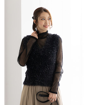 シャギーヤーンVネックベスト