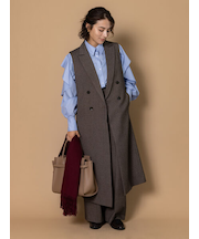 【泉 里香さん着用・Oggi.jp10/23掲載】ツイードロングジレ(セットアップ可)