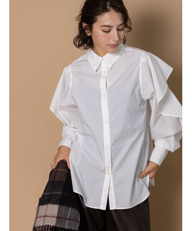 ラッフルスリーブシャツ