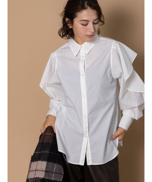 ラッフルスリーブシャツ