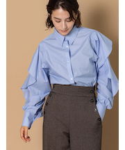 【泉 里香さん着用・Oggi.jp10/23掲載】ラッフルスリーブシャツ