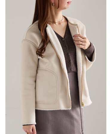 リバーシブルファームートンブルゾン