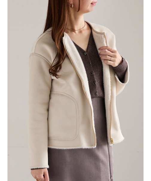 リバーシブルファームートンブルゾン